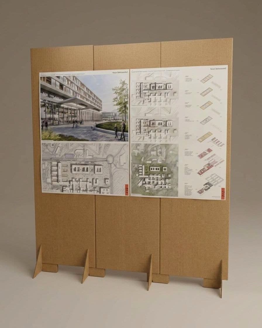 Stellwand braun mit Plan, ohne Beleuchtung